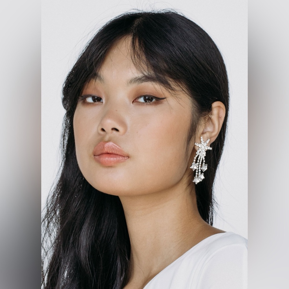 Jennifer Behr Rhiannon Star Earrings in Crystal - Picture 2 of 7